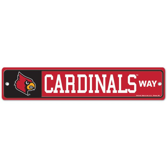 Letrero de calle o zona de los Louisville Cardinals de 3,75" x 19"