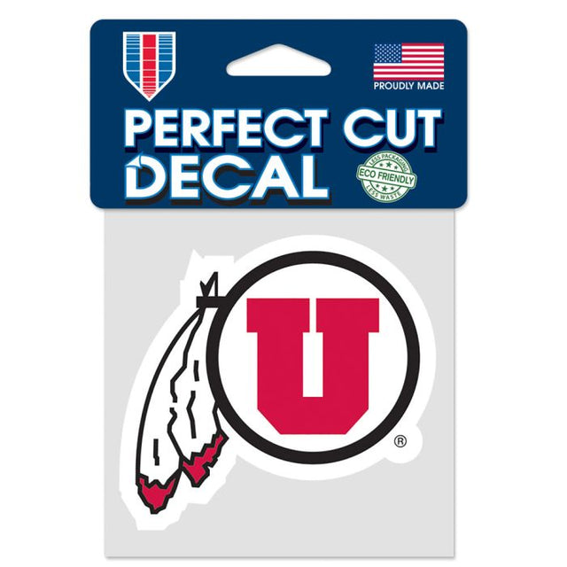 Utah Utes Perfect Cut Color Decal 4" x 4"