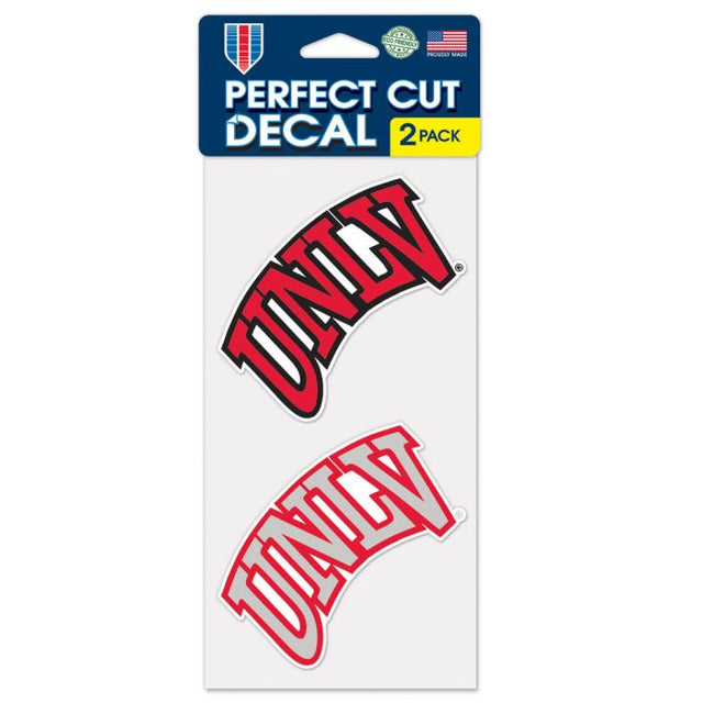 Juego de dos calcomanías de corte perfecto de UNLV Rebels de 4" x 4"