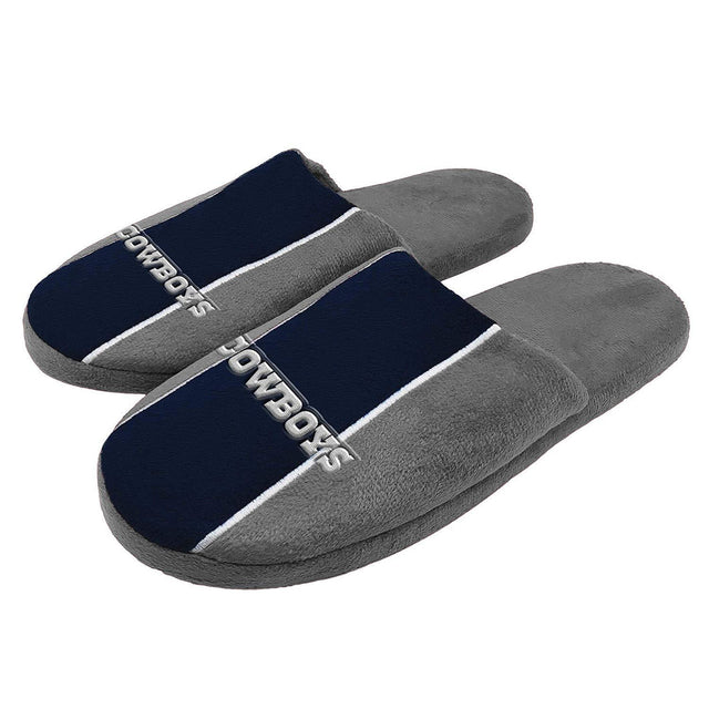 Dallas Cowboys Slipper - Big Logo Stripe Design - (1 Pair) - L