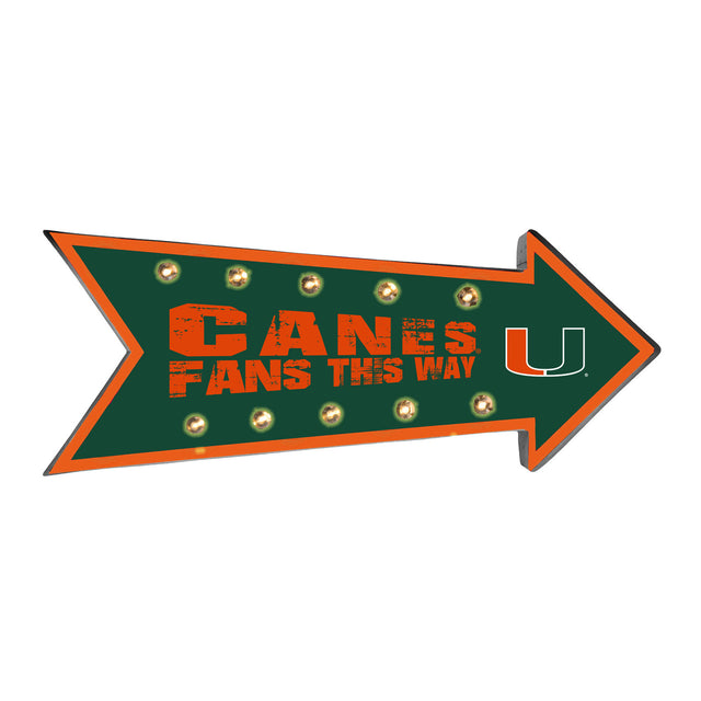 Marquesina con luces de marcha de los Miami Hurricanes