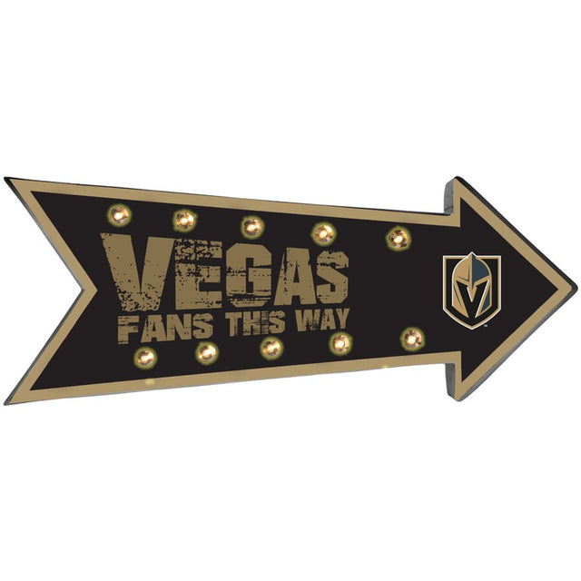 Marquesina con luz de marcha con el cartel de Vegas Golden Knights