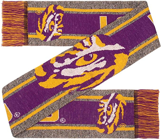 Bufanda de los LSU Tigers con logo grande y marca denominativa en color gris