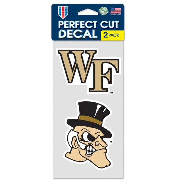 Juego de dos calcomanías de corte perfecto de Wake Forest Demon Deacons de 4" x 4"