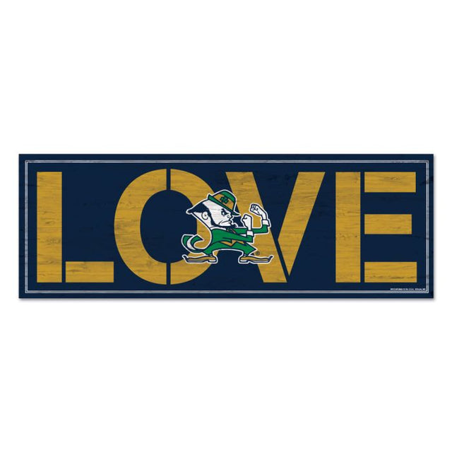 Notre Dame Fighting Irish LOVE Wood Sign 8"x23" 1/4" thick