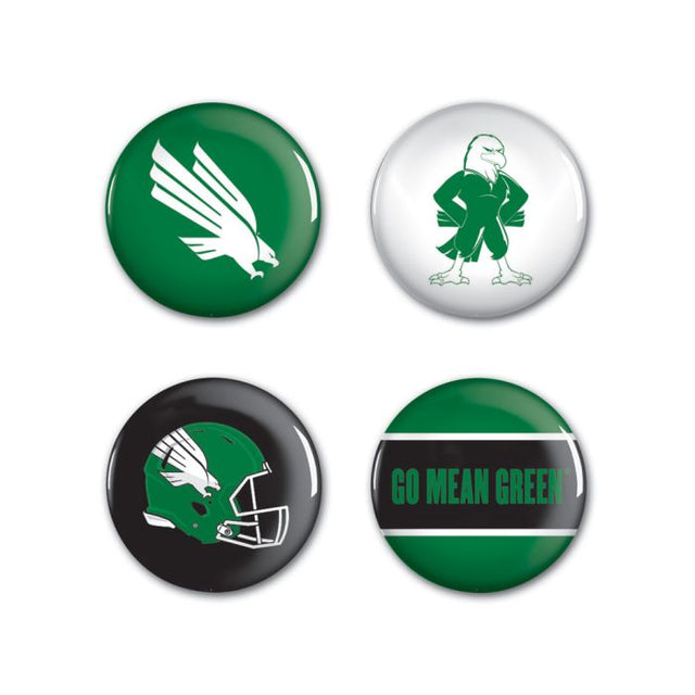 North Texas Mean Green Button 4 Pack 1 1/4" Rnd