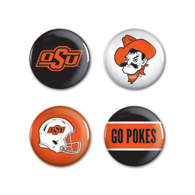 Oklahoma State Cowboys Button 4 Pack 1 1/4" Rnd