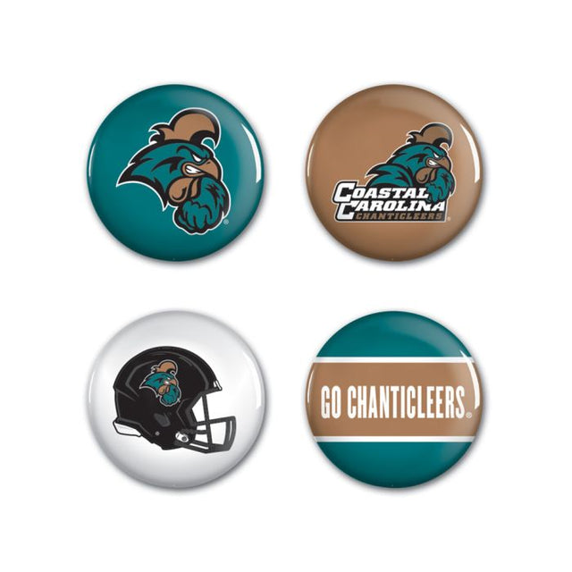 Coastal Carolina Chanticleers Button 4 Pack 1 1/4" Rnd