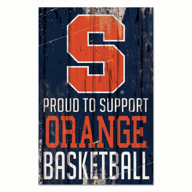 Syracuse Orange PROUD TO SUPPORT Wood Sign 11" x 17" 1/4" thick