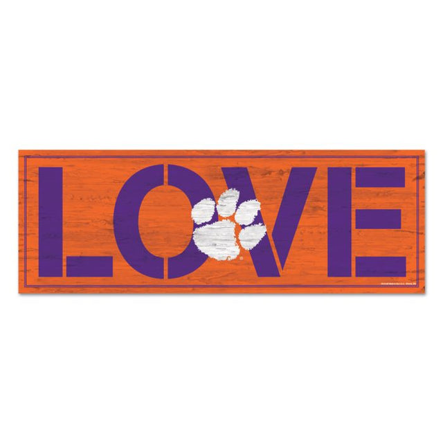 Clemson Tigers Wood Sign 8"x23" 1/4" thick