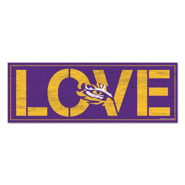 LSU Tigers Wood Sign 8"x23" 1/4" thick