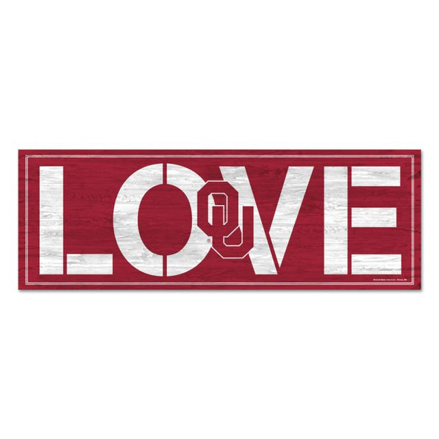 Oklahoma Sooners Wood Sign 8"x23" 1/4" thick