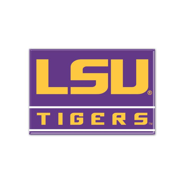 Imán de metal de los Tigres de LSU de 2,5" x 3,5"