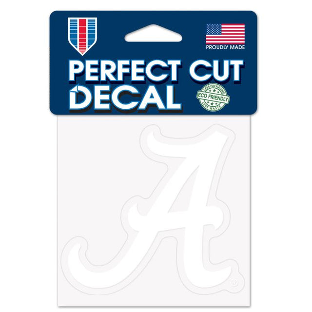 Alabama Crimson Tide Perfect Cut White Decal 4" x 4"