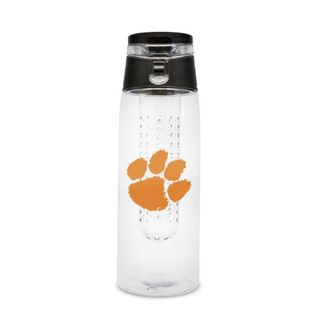 Botella deportiva de plástico de 24 oz con infusor de los Clemson Tigers