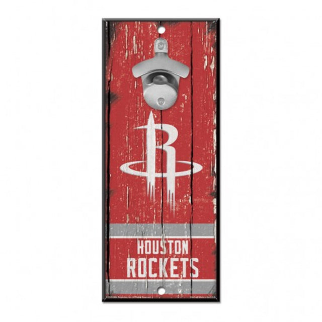 Houston Rockets Sign Wood 5x11 Bottle Opener