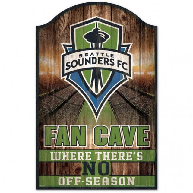 Letrero de madera de 11 x 17 pulgadas del Seattle Sounders FC para fanáticos