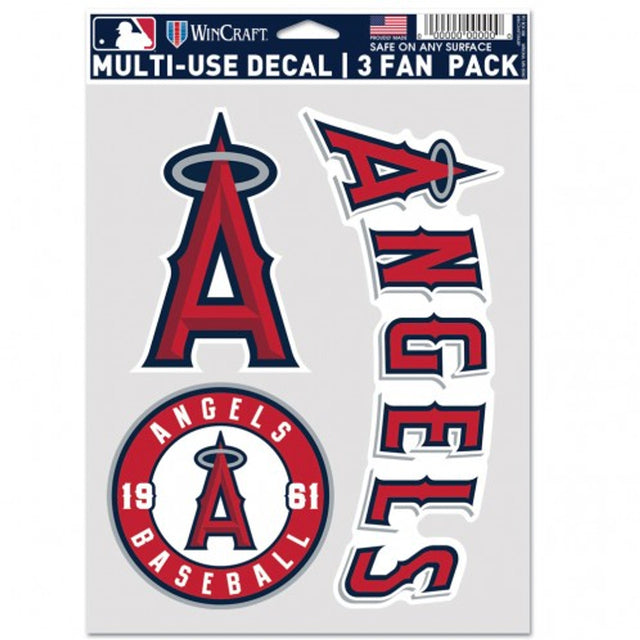 Paquete de 3 calcomanías multiusos para fanáticos de Los Angeles Angels