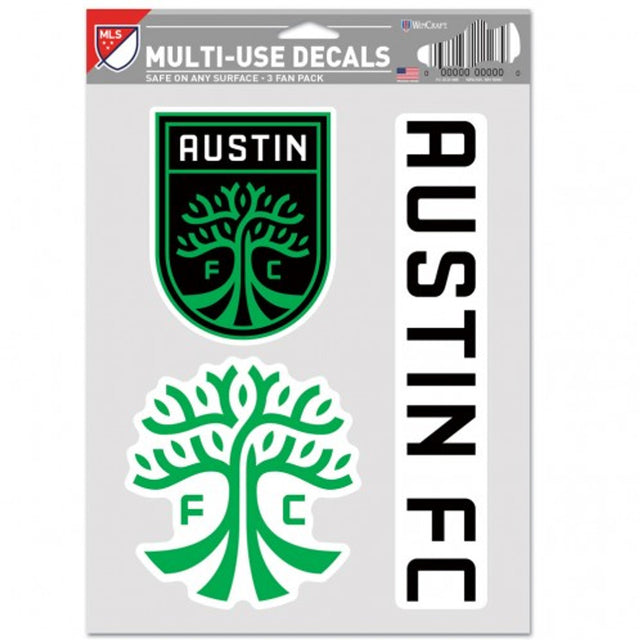 Paquete de 3 calcomanías multiusos para fanáticos del Austin FC