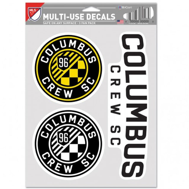 Calcomanías multiusos para fanáticos de Columbus Crew SC, paquete de 3