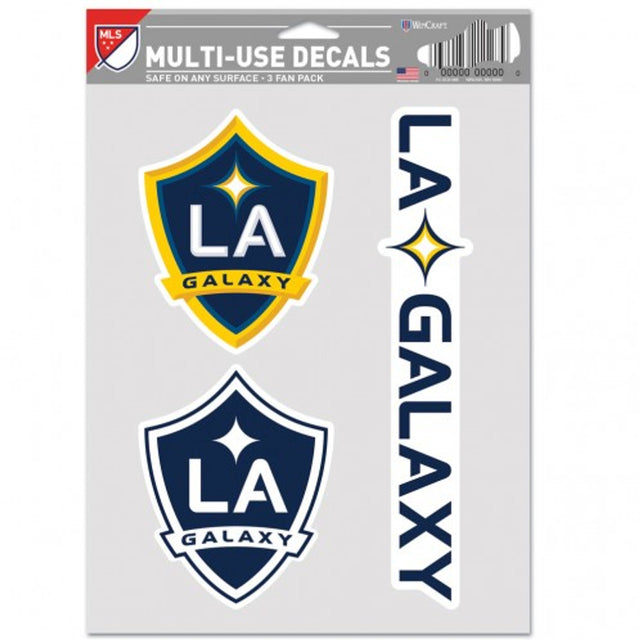 Paquete de 3 calcomanías multiusos para fanáticos de Los Angeles Galaxy