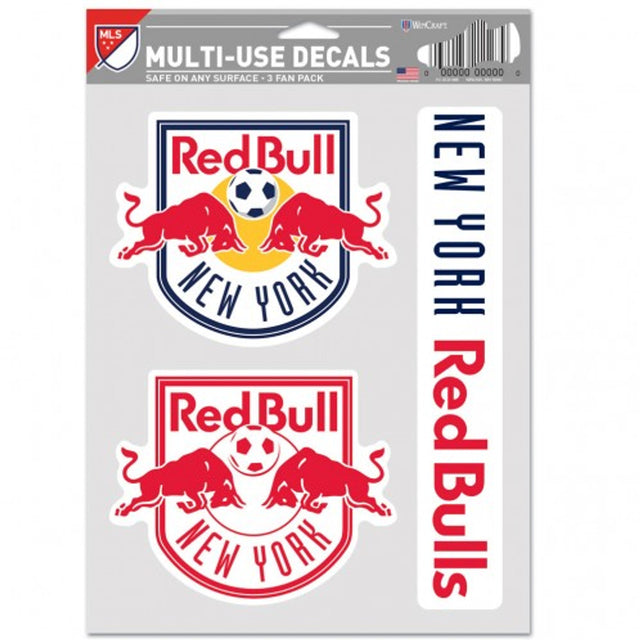 Paquete de 3 calcomanías multiusos para fanáticos de los New York Red Bulls