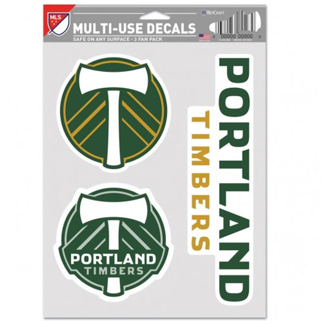 Calcomanía multiusos para fanáticos de Portland Timbers, paquete de 3