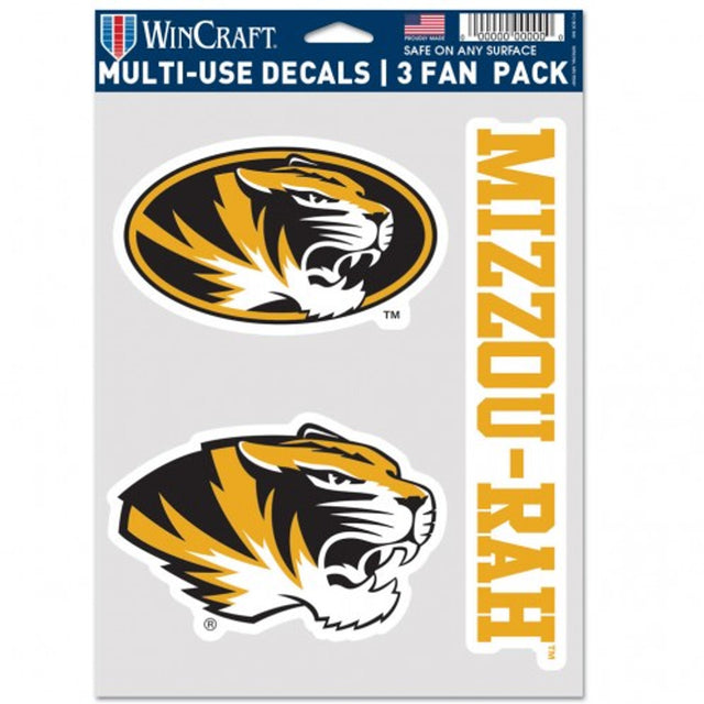 Missouri Tigers Decal Multi Use Fan 3 Pack