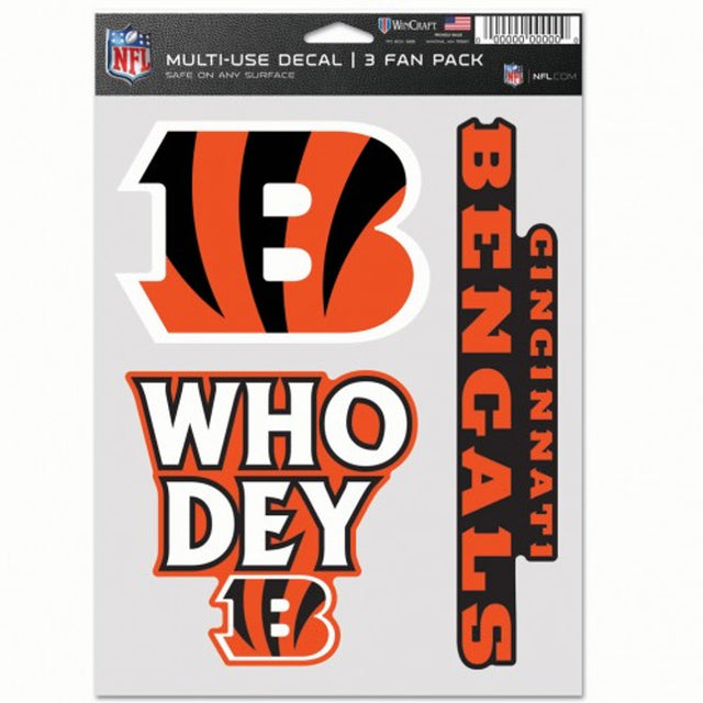 Cincinnati Bengals Decal Multi Use Fan 3 Pack