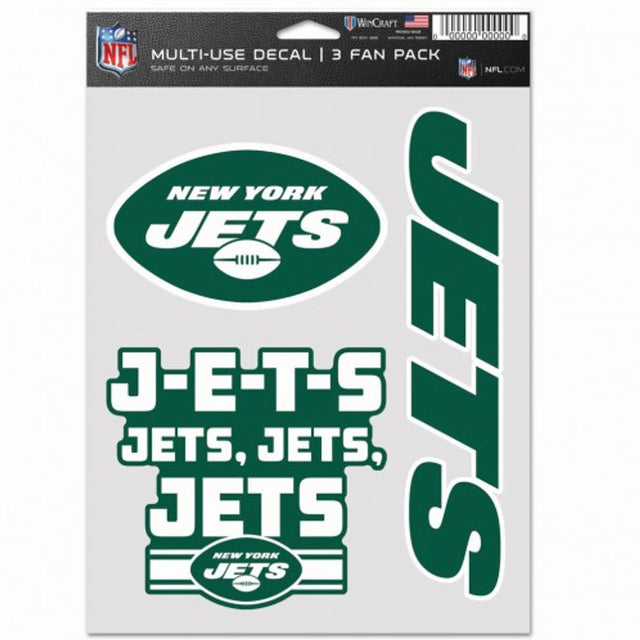 Paquete de 3 calcomanías multiusos para fanáticos de los New York Jets