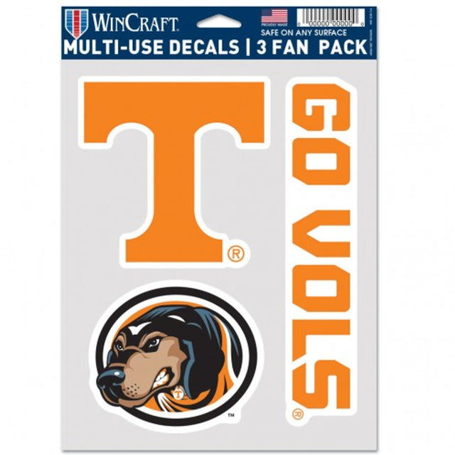 Paquete de 3 calcomanías multiusos para fanáticos de Tennessee Volunteers