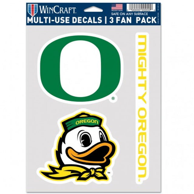 Calcomanía multiusos para fanáticos de Oregon Ducks, paquete de 3