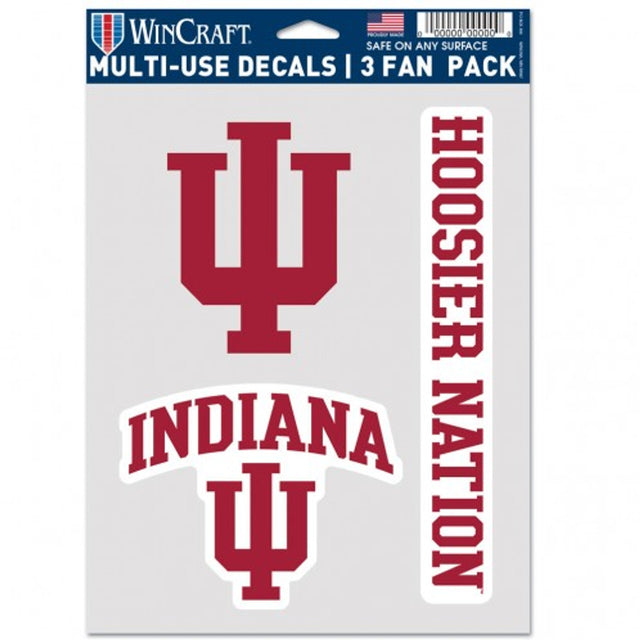 Paquete de 3 calcomanías multiusos para fanáticos de Indiana Hoosiers