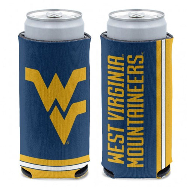 Enfriador de latas de los Mountaineers de West Virginia con diseño de lata delgada