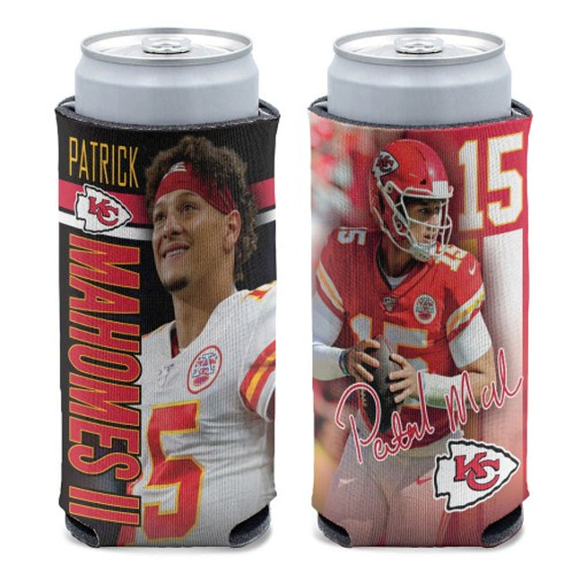 Enfriador de latas de los Kansas City Chiefs, estilo delgado, diseño de Patrick Mahomes