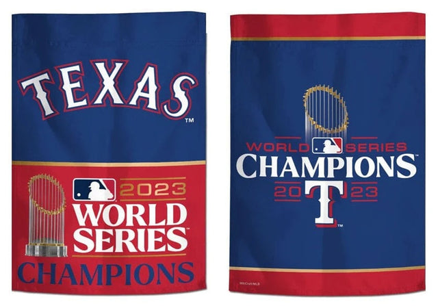 Bandera de los Rangers de Texas de 12 x 18 pulgadas, estilo jardín, de 2 lados, campeón de la Serie Mundial