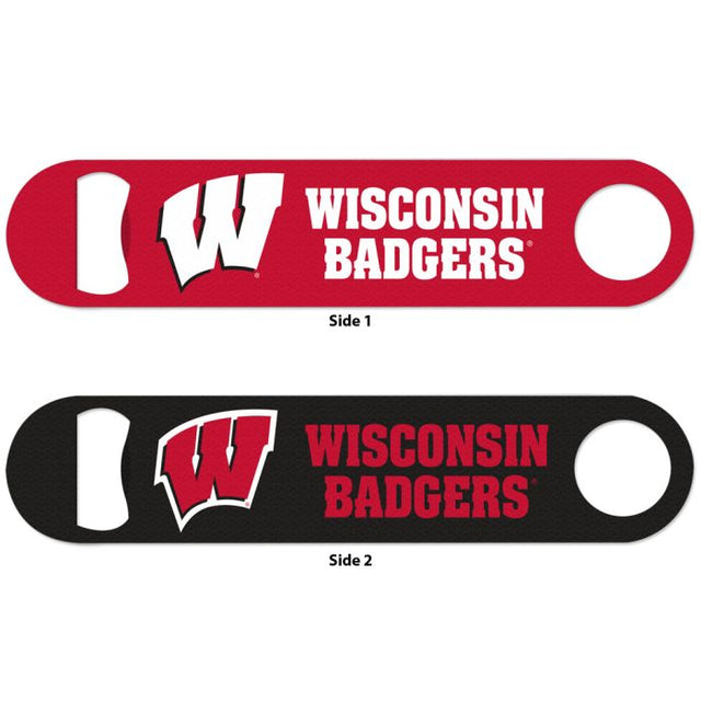 Abridor de botellas de metal de dos lados de Wisconsin Badgers