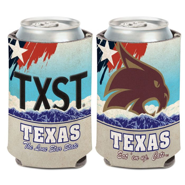 Enfriador de lata con placa estatal de Texas State Bobcats, 12 oz.