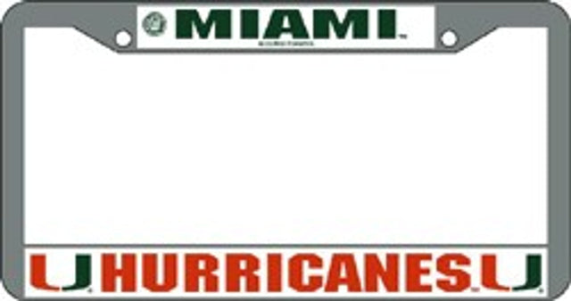 Miami Hurricanes License Plate Frame Chrome