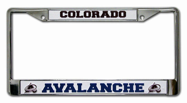 Colorado Avalanche License Plate Frame Chrome Printed Insert