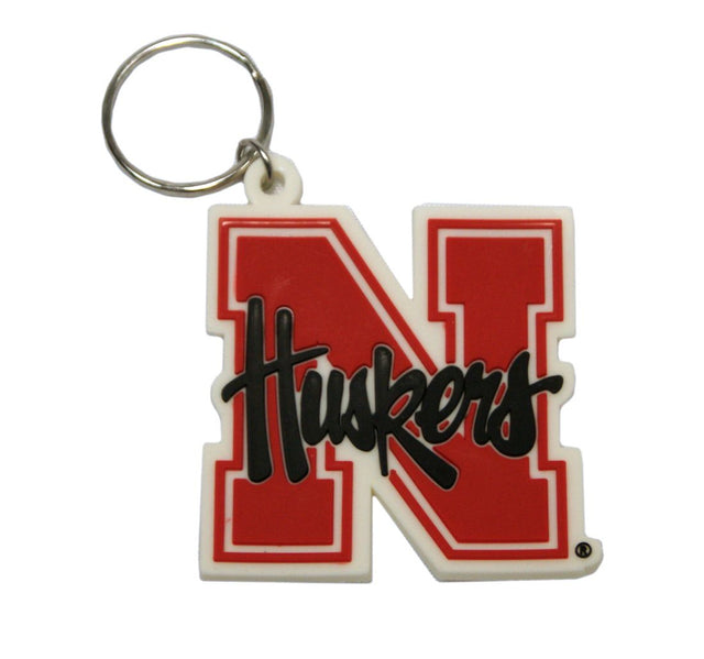 Llavero de goma con el logotipo de los Nebraska Cornhuskers