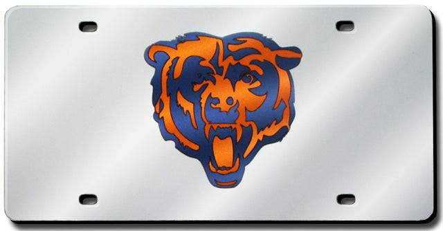 Matrícula de los Chicago Bears cortada con láser en color plata