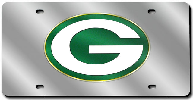 Matrícula de los Green Bay Packers cortada con láser en color plata