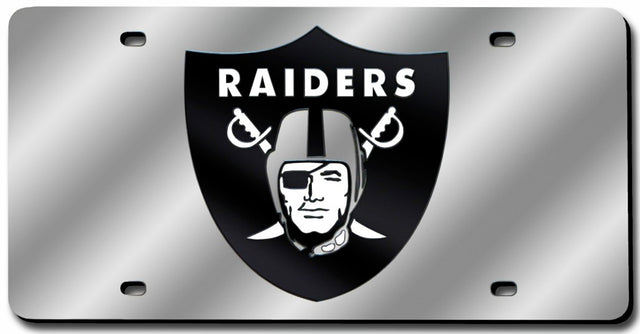 Matrícula de los Raiders de Las Vegas cortada con láser en color plata