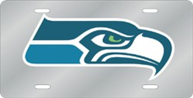 Matrícula de los Seattle Seahawks cortada con láser en color plata