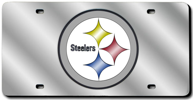 Matrícula de los Pittsburgh Steelers cortada con láser en color plata