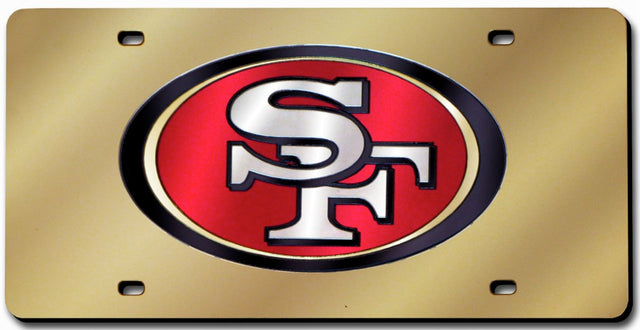 Matrícula de los San Francisco 49ers cortada con láser en color dorado