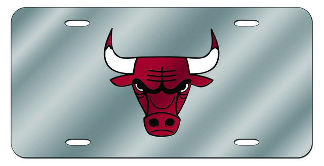 Chicago Bulls License Plate Laser Cut Silver