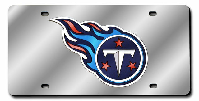 Matrícula plateada cortada con láser de Tennessee Titans