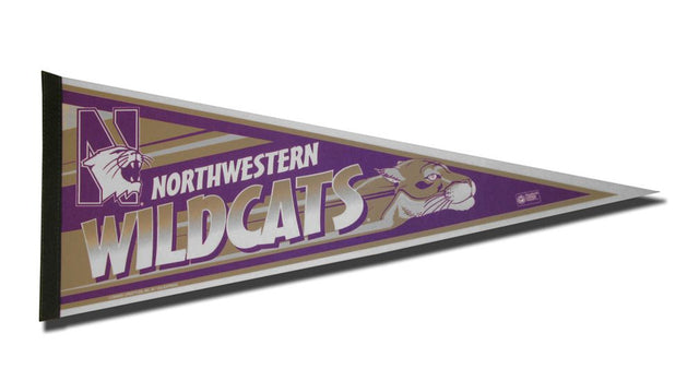 Banderín de los Northwestern Wildcats, 12 x 30, en cartulina de Rico